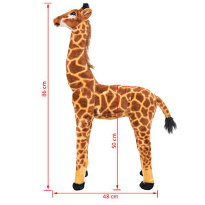 Giraffa in Peluche in Piedi Marrone e Gialla XXL