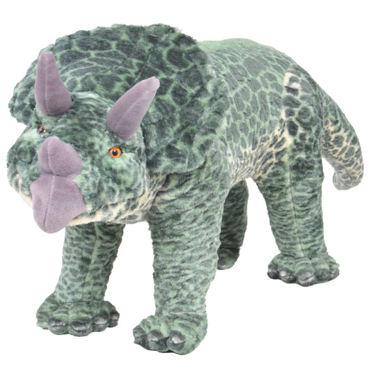 Dinosauro Triceratops in Peluche in Piedi Verde XXL