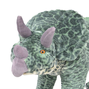 Dinosauro Triceratops in Peluche in Piedi Verde XXL