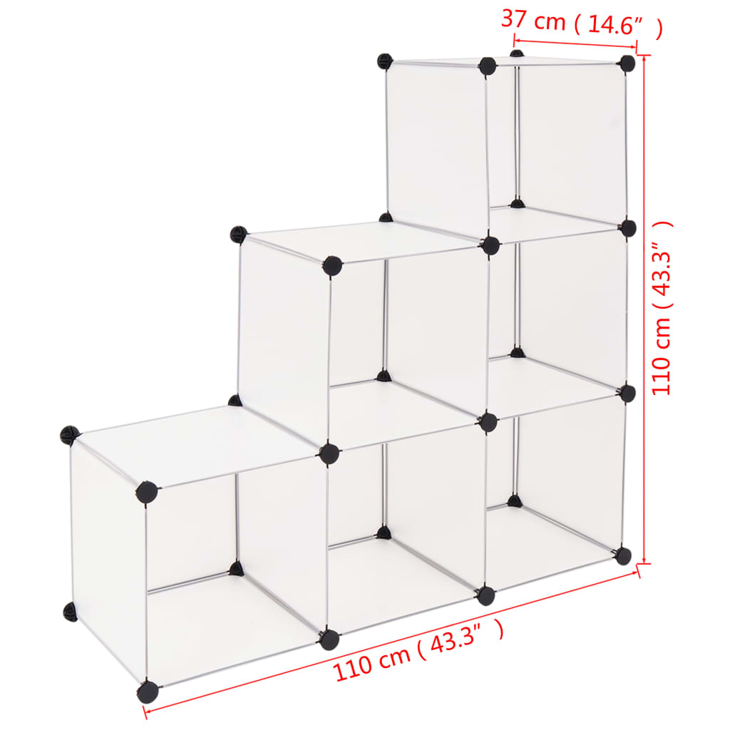 Armadio Salvaspazio a Cubo con 6 Scomparti Bianco cod mxl 43039