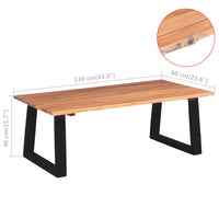 Tavolino da Caffè in Legno Massello di Acacia 110x60x40 cm cod mxl 20680