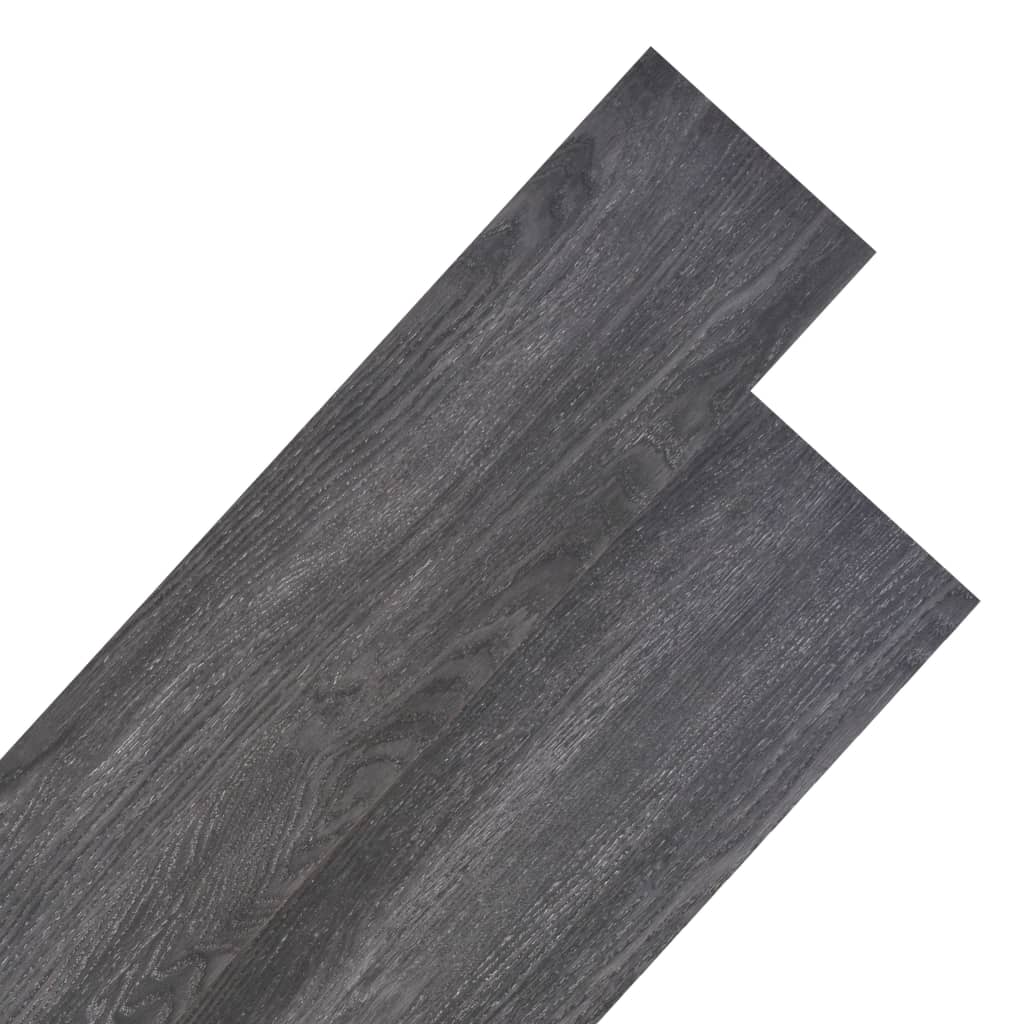 Listoni Pavimenti Non Autoadesivi PVC 5,26 m² 2 mm Nero Bianco 245167