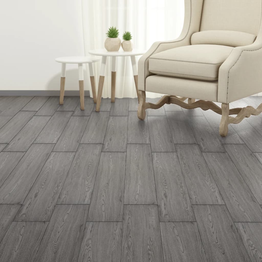 Listoni Pavimentazione Autoadesivi PVC 5,02 m² 2mm Grigio Scuro