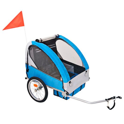 Rimorchio da Bici per Bambini Grigio e Nero 30 kg cod mxl 68403