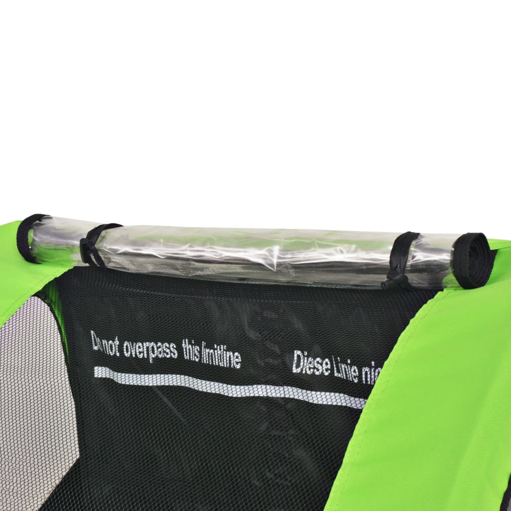 Rimorchio per Bici Grigio e Verde 30 kg 91374