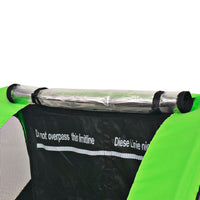 Rimorchio da Bici per Bambini Grigio e Verde 30 kg cod mxl 78242