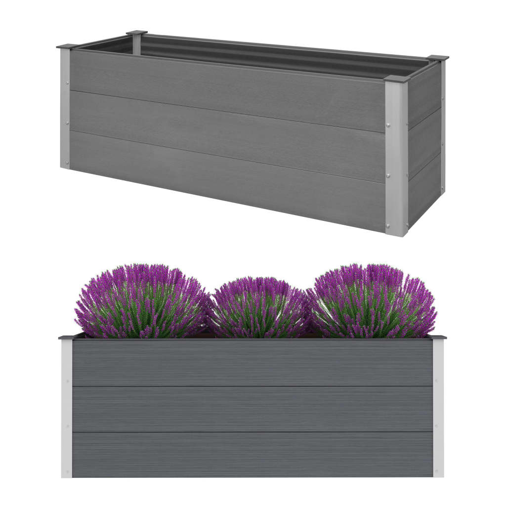 Letto Rialzato da Giardino in WPC 150x50x54 cm Grigio cod mxl 53909