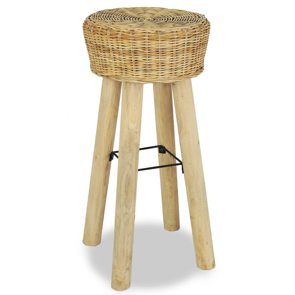 Sgabelli da Bar 2 pz in Rattan Naturale