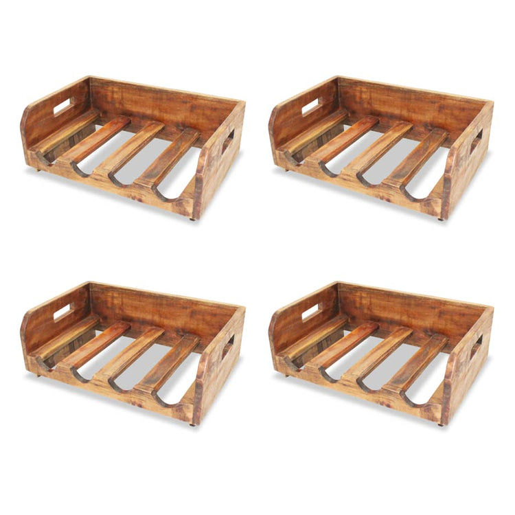 Set Portavini 4pz per 16 Bottiglie in Legno Massello Recuperato cod mxl 49137