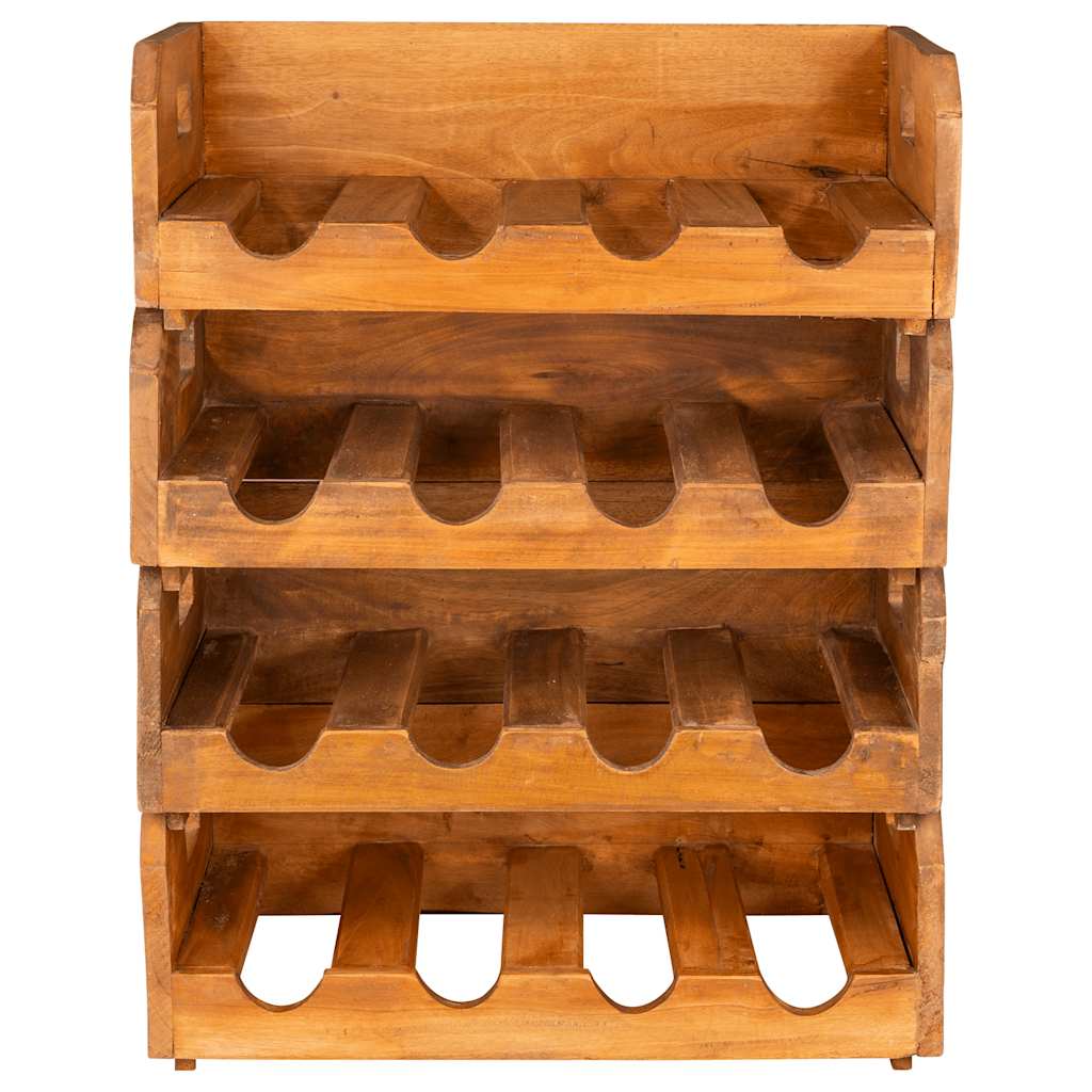 Set Portavini 4pz per 16 Bottiglie in Legno Massello Recuperato 244491