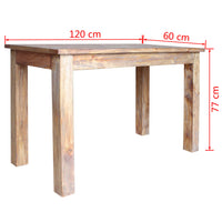 Tavolo da Pranzo in Legno Massello Anticato 120x60x77 cm 244496