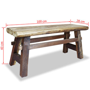 Panca in Legno Massello di Recupero 100x28x43 cm 244497