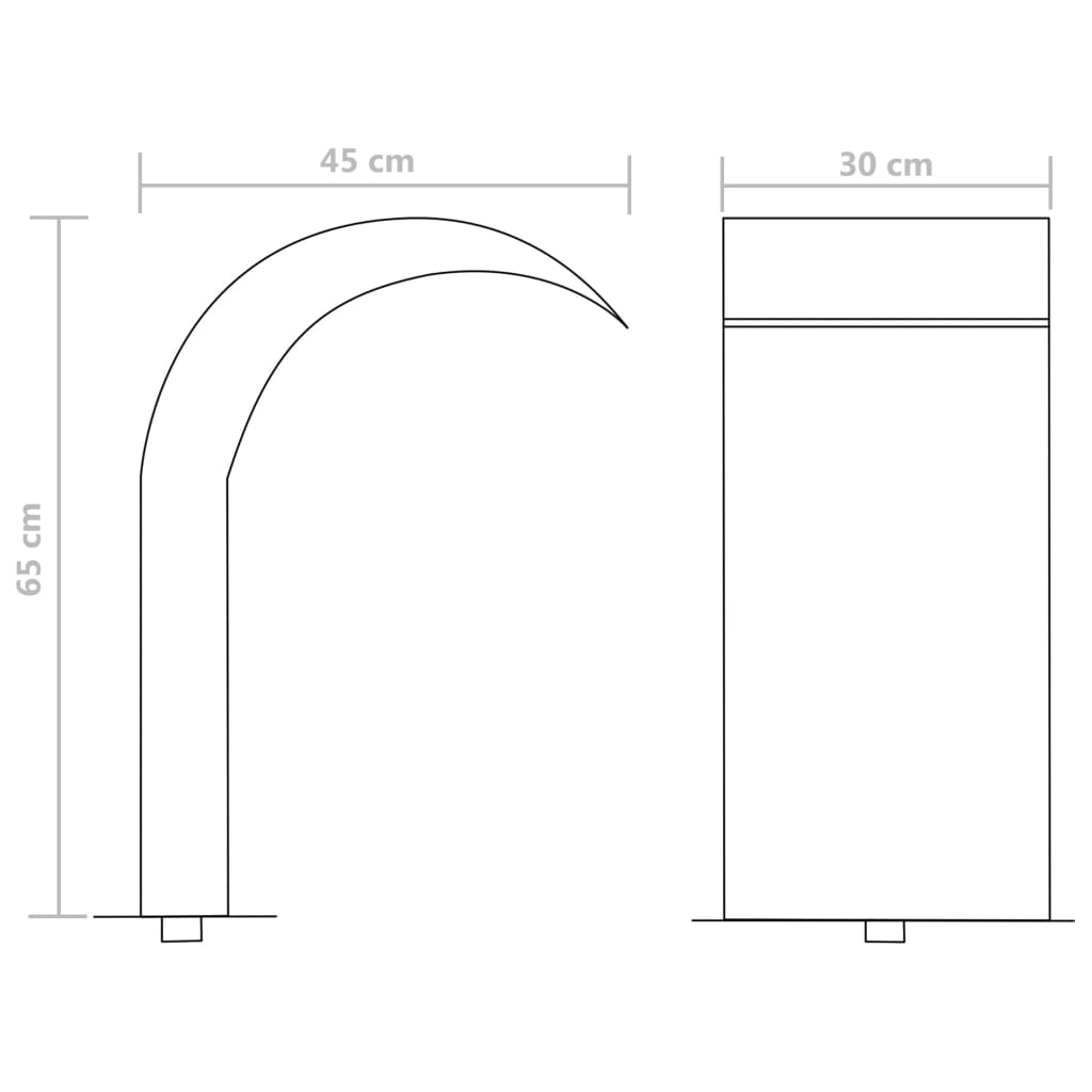 Fontana per Piscina in Acciaio Inossidabile 45x30x65 cm Argento