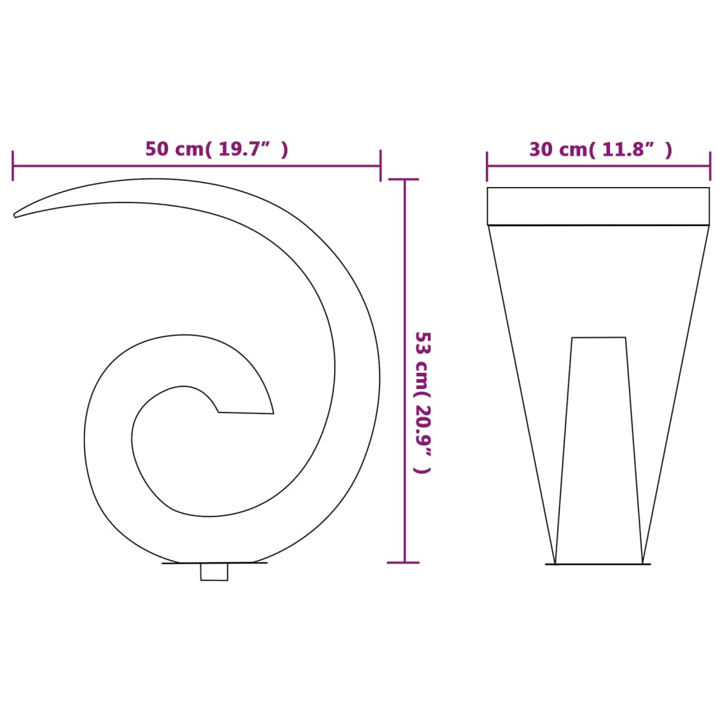 Fontana per Piscina in Acciaio Inossidabile 50x30x53 cm Argento   cod mxl 71086