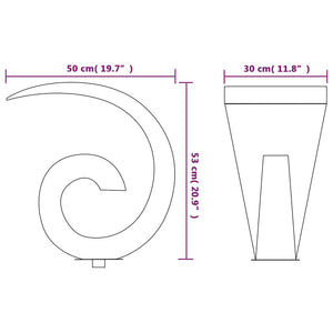 Fontana per Piscina in Acciaio Inossidabile 50x30x53 cm Argento   cod mxl 71086