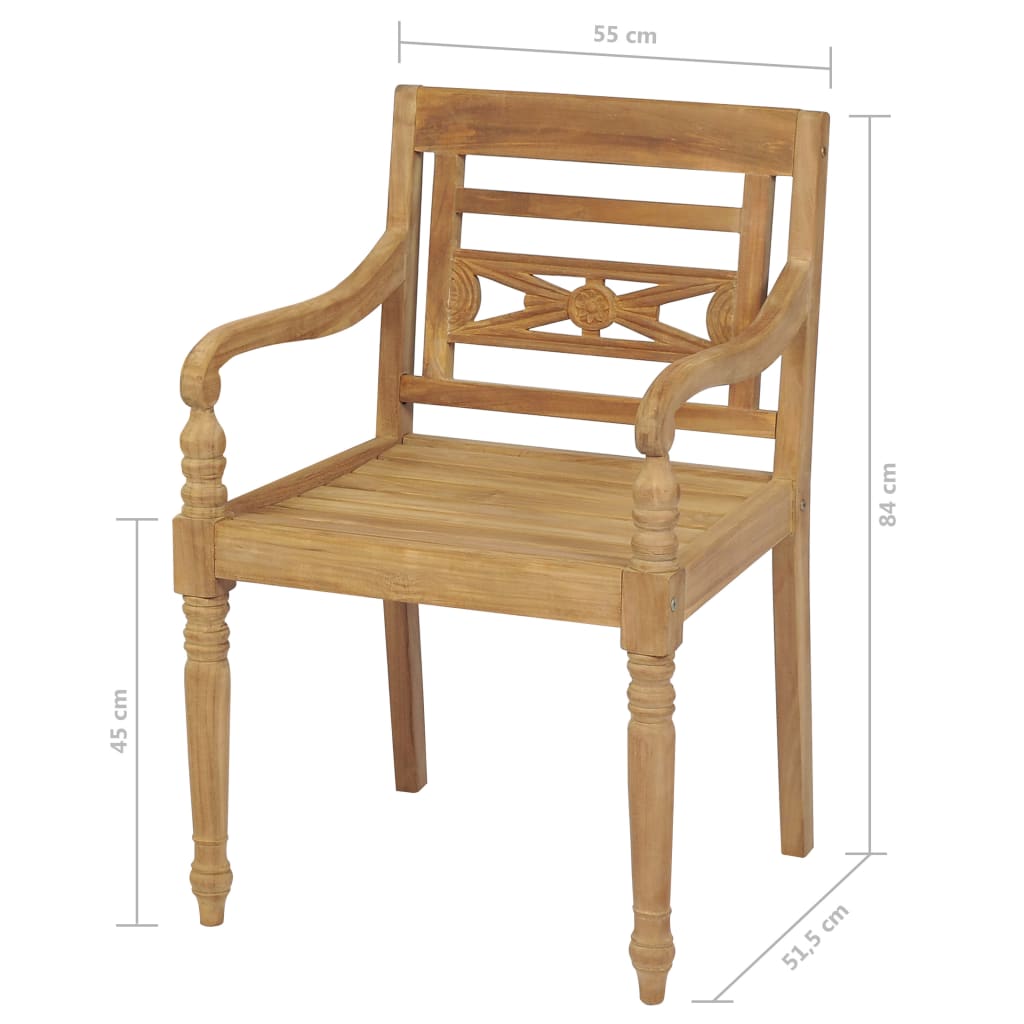 Sedie Batavia 2 pz in Legno Massello di Teak cod mxl 5953