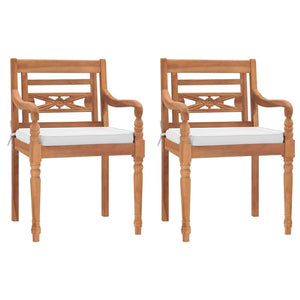 Sedie Batavia 2 pz con Cuscini in Legno Massello di Teak cod mxl 5974