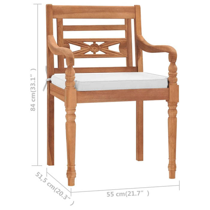 Sedie Batavia 2 pz con Cuscini in Legno Massello di Teak cod mxl 5974