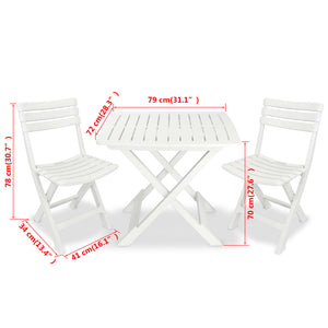 Set da Bistrot 3 pz in Plastica Bianco cod mxl 48406