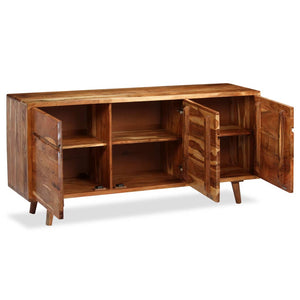 Credenza in Legno Massello con Ante Intagliate 160x40x75 cm 244976