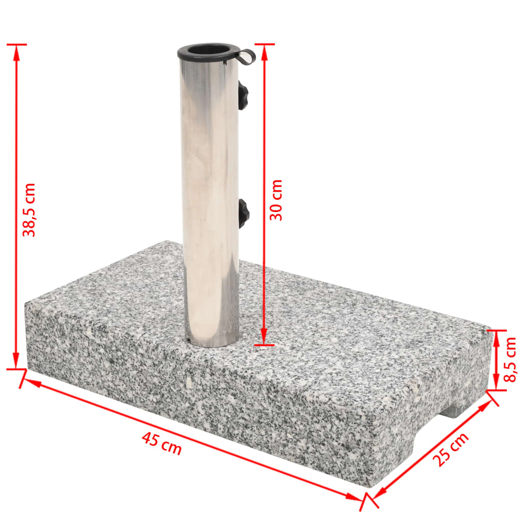 Base per Parasole in Granito Rettangolare 25 kg cod mxl 49489