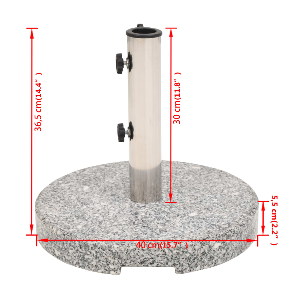 Base per Parasole in Granito Rotonda 20 kg cod mxl 41606