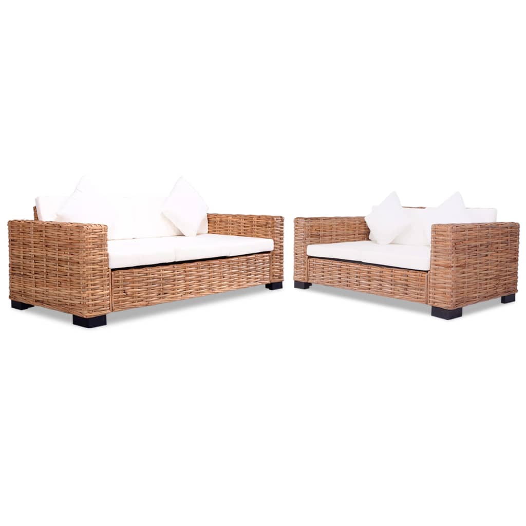 15 Pz Set Sofa in Rattan Naturale  cod mxl 12729