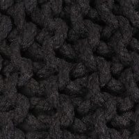 Pouf Lavorato a Maglia in Cotone 50x35 cm Nero 245071