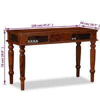 Scrittoio in Legno Massello di Sheesham 120x50x76 cm 245156