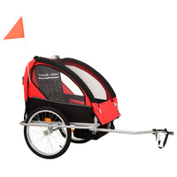 Rimorchio da Bici per Bambini e Passeggino 2 in 1 Nero e Rosso cod mxl 68552