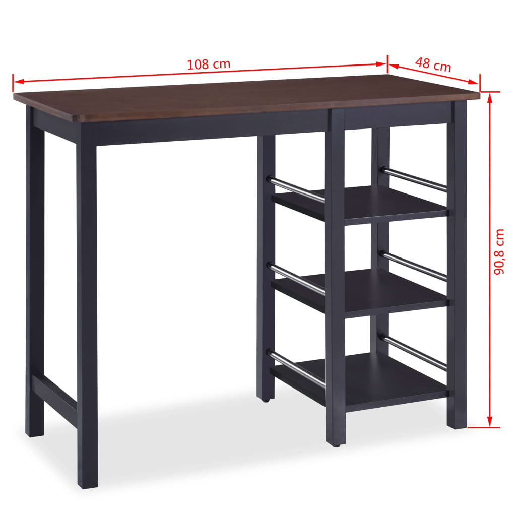 Set da Bar 3 pz in MDF Nero 245363