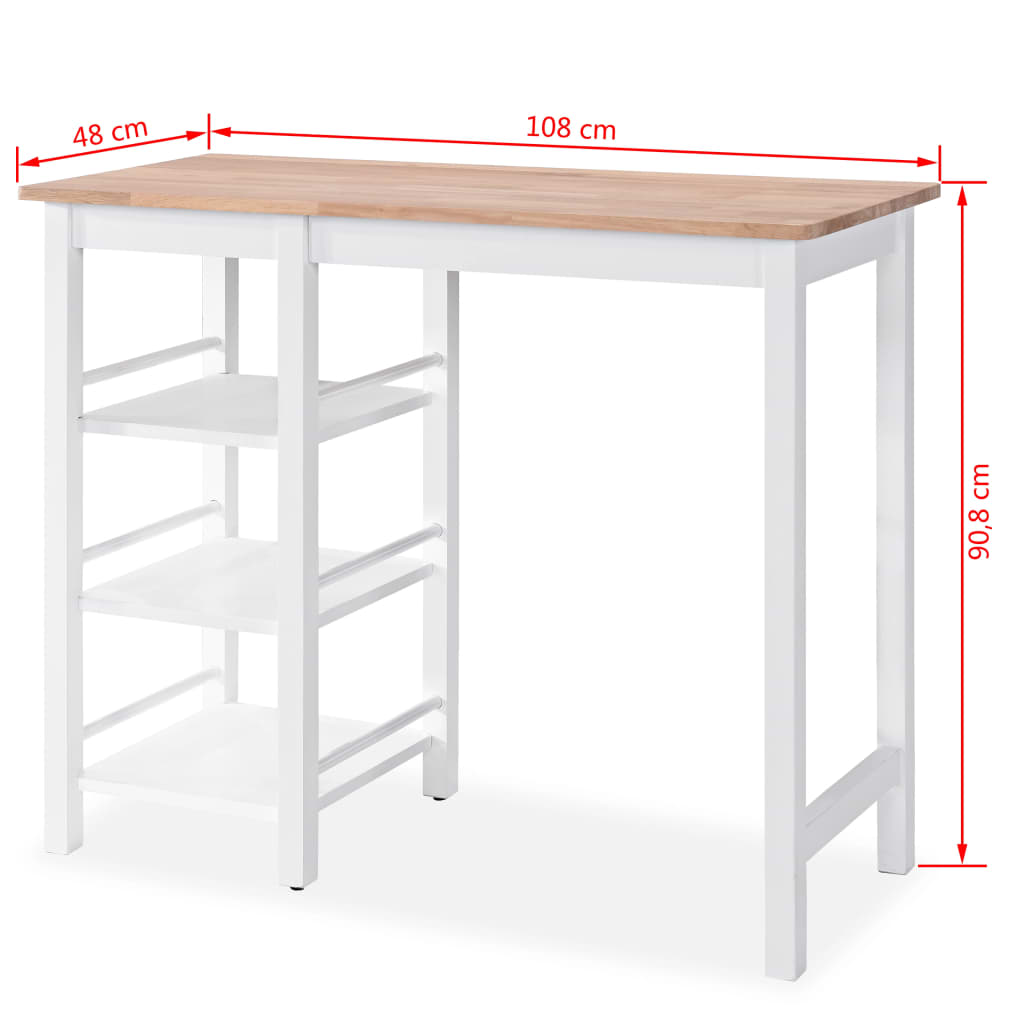 Set da Bar 3 pz in MDF Bianco cod mxl 20904