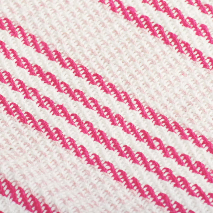 Copriletto in Cotone a Righe 220x250 cm Rosa e Bianco 245326