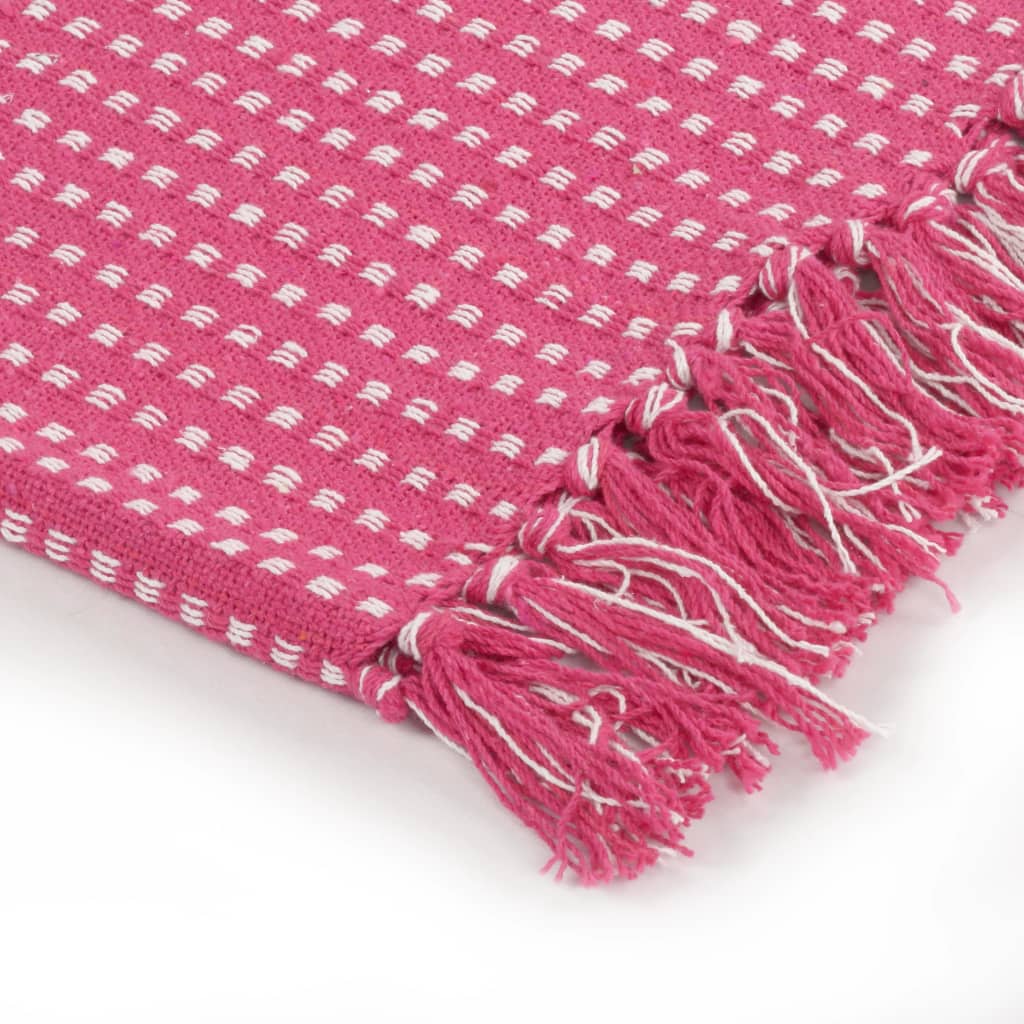 Copriletto in Cotone a Quadri 125x150 cm Rosa 245333