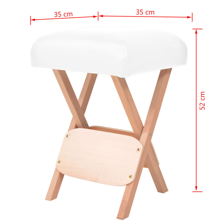 Sgabello Massaggio Pieghevole con Imbottitura da 12 cm Bianco cod mxl 39842