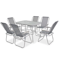 Set da Pranzo da Giardino 8 pz in Acciaio e Textilene Grigio cod mxl 43827