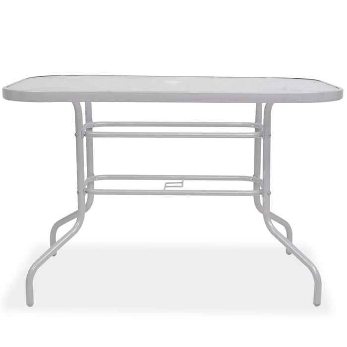 Set da Pranzo da Giardino 8 pz in Acciaio e Textilene Grigio cod mxl 43827