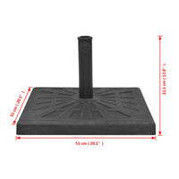 Base per Parasole Quadrata in Resina Nera 19 kg