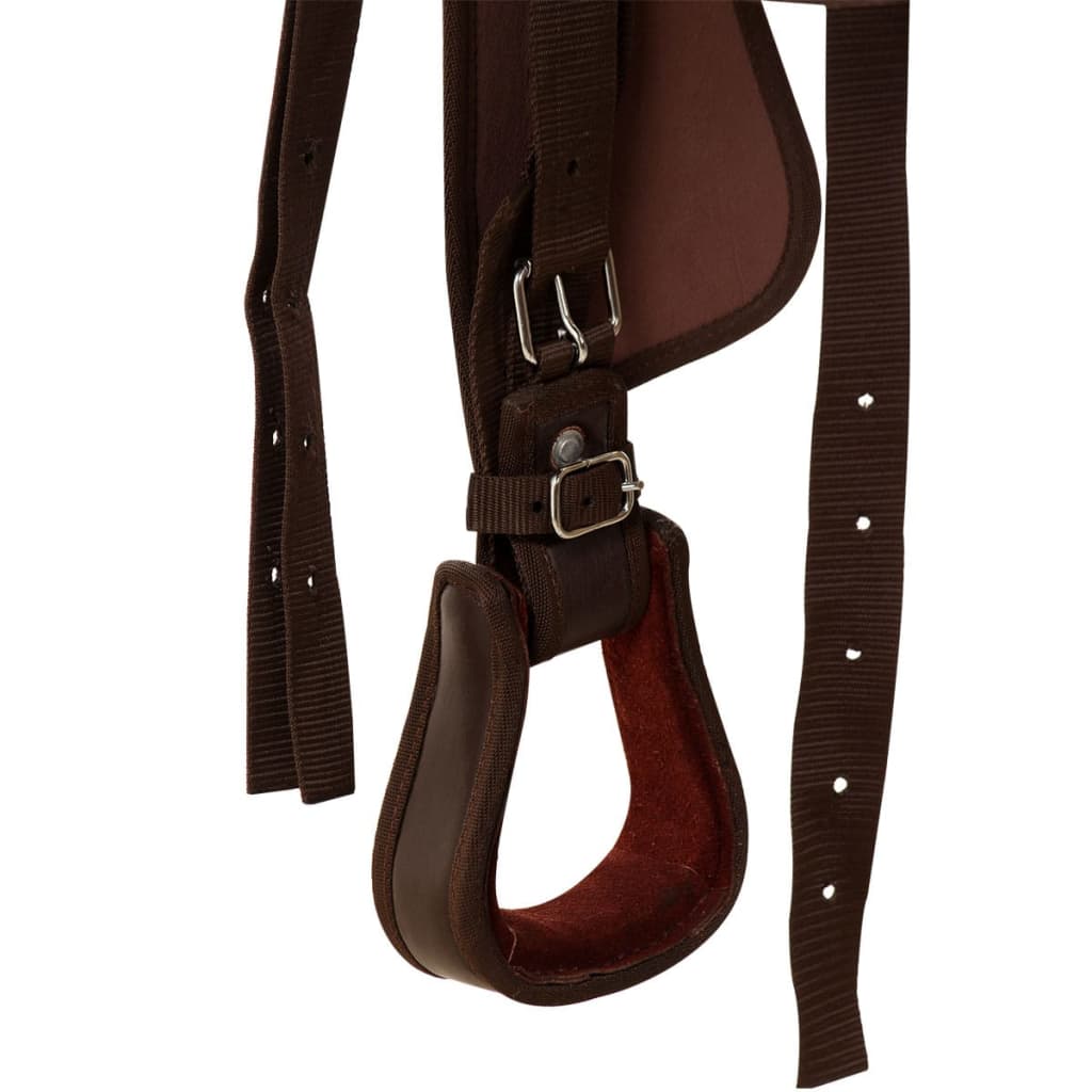 Sella Western Testiera e Pettorale in Vera Pelle 15" Marrone 91347