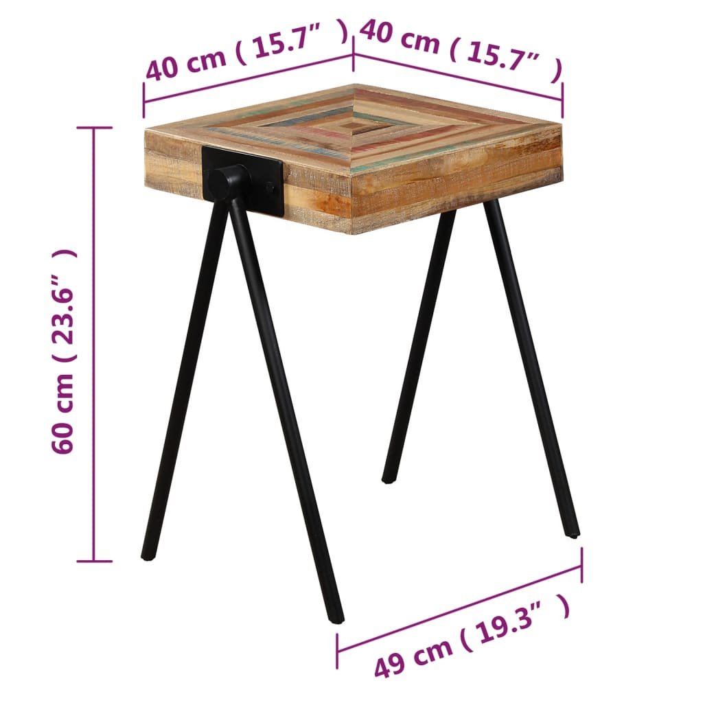 Tavolino Laterale in Legno Massello di Teak di Recupero  cod mxl 18203