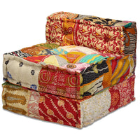 Pouf Modulare a 3 Posti in Tessuto Patchwork cod mxl 68539