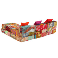 Pouf Modulare a 3 Posti in Tessuto Patchwork 244983