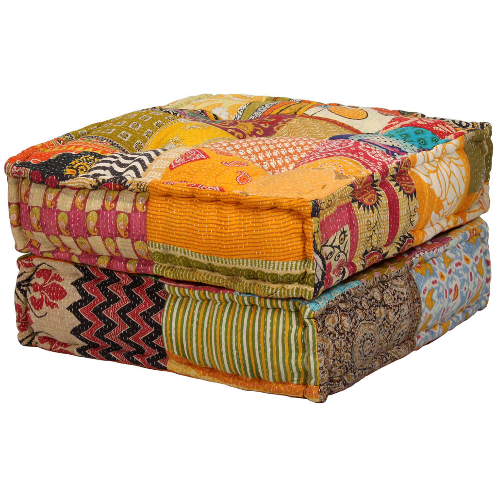 Pouf Modulare a 2 Posti in Tessuto Patchwork cod mxl 68155