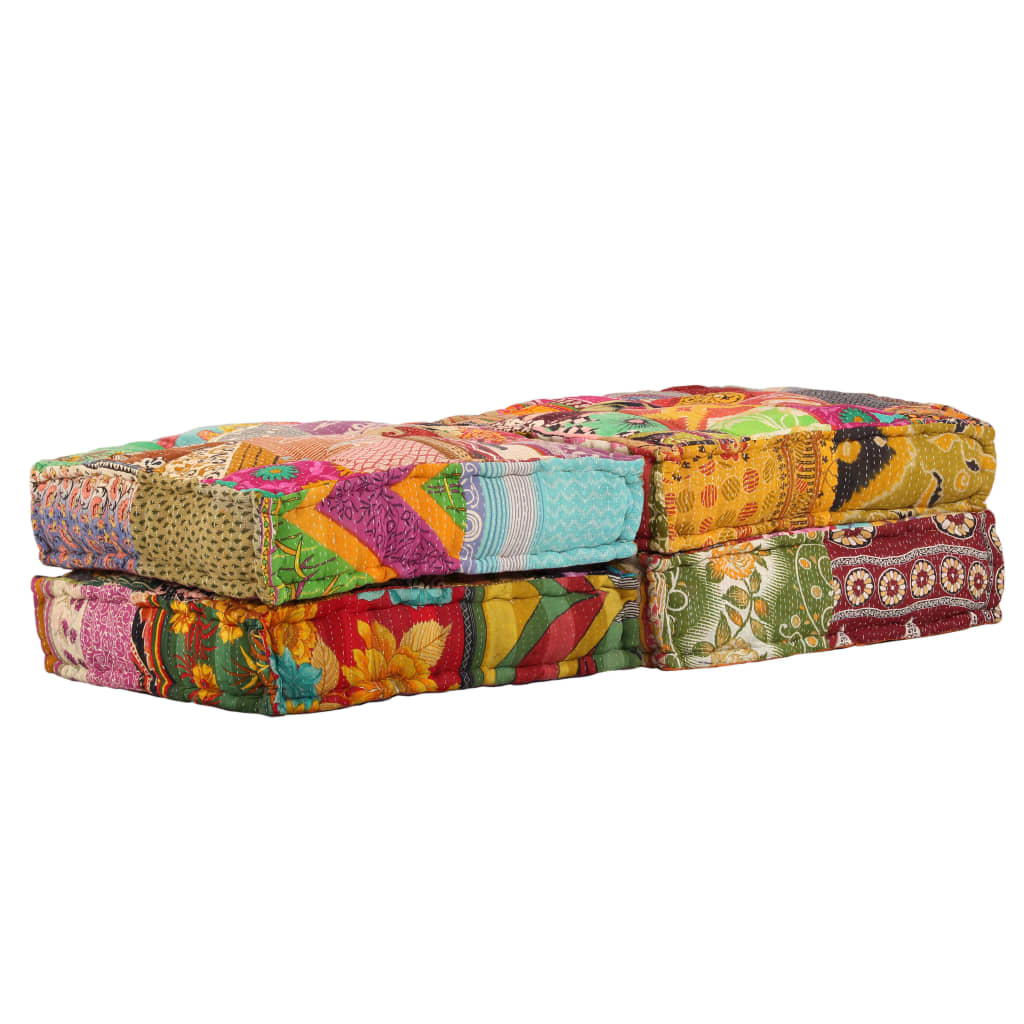 Pouf Modulare a 2 Posti in Tessuto Patchwork cod mxl 68155