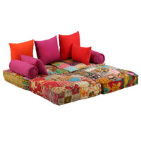 Pouf Modulare a 2 Posti in Tessuto Patchwork 244985