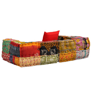 Pouf Modulare a 2 Posti in Tessuto Patchwork cod mxl 68024