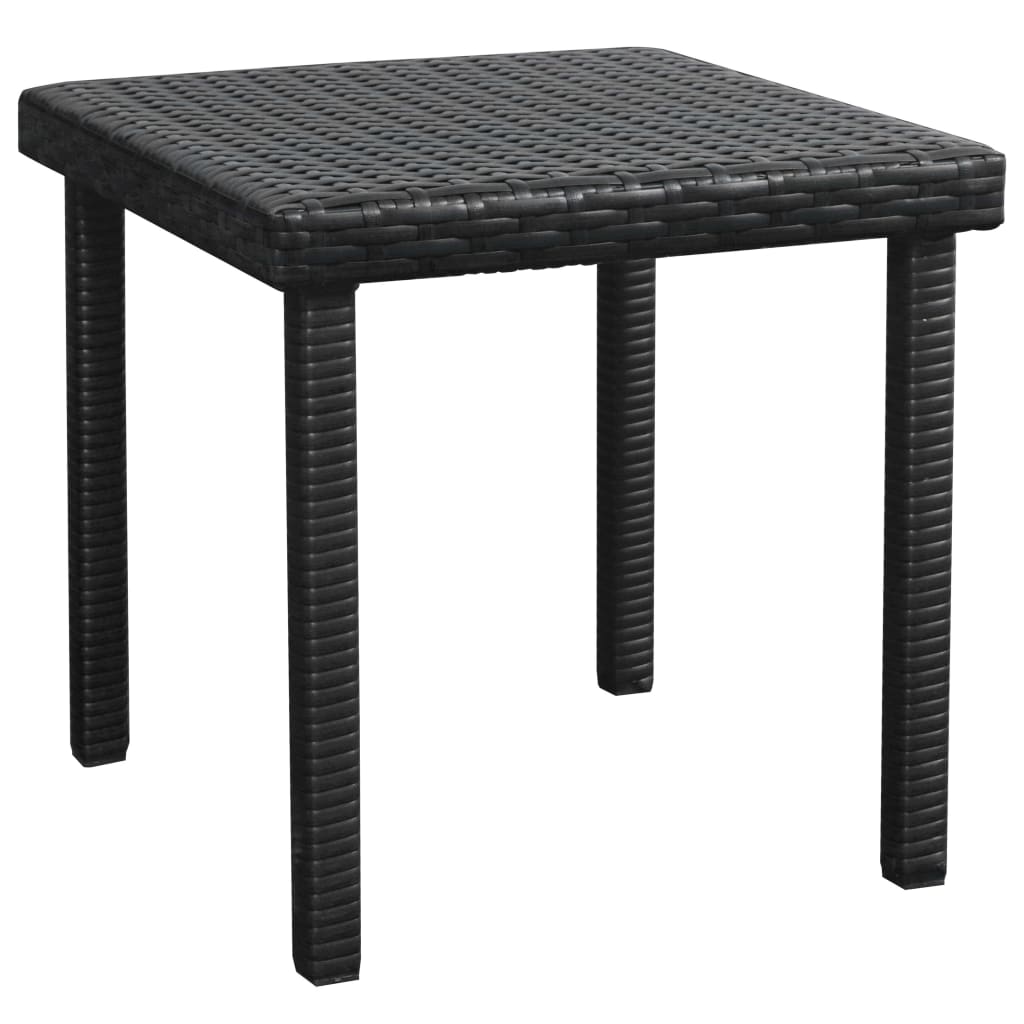 Lettini Prendisole 2 pz con Tavolo in Polyrattan Nero 274869