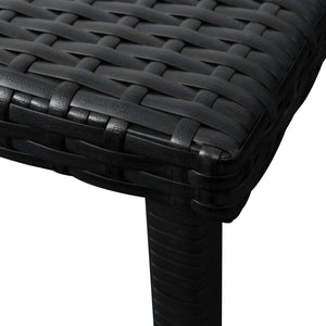 Lettini Prendisole 2 pz con Tavolo in Polyrattan Nero 274869