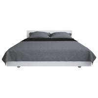 Copriletto Double-Face Trapuntato 170x210 cm Grigio e Nero cod mxl 73180