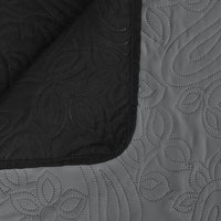 Copriletto Double-Face Trapuntato 220x240 cm Grigio e Nero